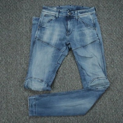 G Star Jeans Mens 28x34 Blue 5620 3D Skinny Light Wash Stretch