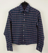 UNTUCKit Performance Tayson Slim Button Up Shirt Men's Small Navy Pink Plaid