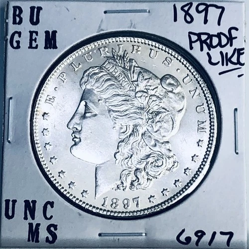1897 BU GEM MORGAN SILVER DOLLAR UNC MS+++ U.S. MINT RARE COIN 6917