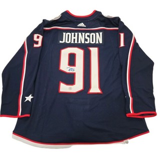 Kent Johnson Autographed Columbus Blue Jackets Adidas Home Jersey w/COA