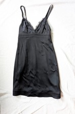 New With Tags Ella Moss Slim Little Black Dress Eyelash Lace Velvet Straps XS