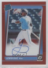 2021 Donruss Optic Rated Rookie Signatures Red Prizm 15/50 Lewin Diaz Auto 11ur