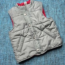 Janie and Jack Toddler Puffer Vest in Gray Red Size 5T Outerwear