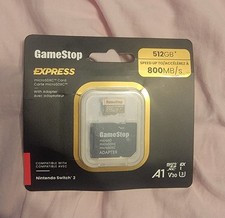 Brand New  Nintendo Switch 2 GameStop 512GB Express Micro SD Card for Switch 2