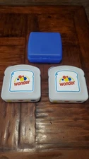 Vintage (2) Wonder Bread Sandwich Container/Holder & (1) Tupperware