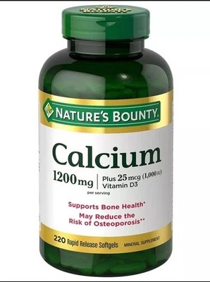 Nature's Bounty Calcium Plus Vitamin D3 1200 mg, 120 Rapid Release Softgels