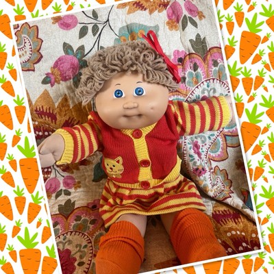 Süße Vintage Cabbage Patch Kinder Mädchen Puppe HM3 kurze sandige Haare blaue Augen