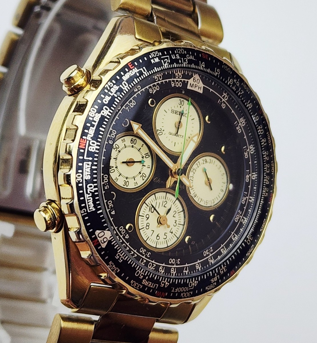 Seiko Flightmaster White Men's Watch - 7T34-6A09 for sale online