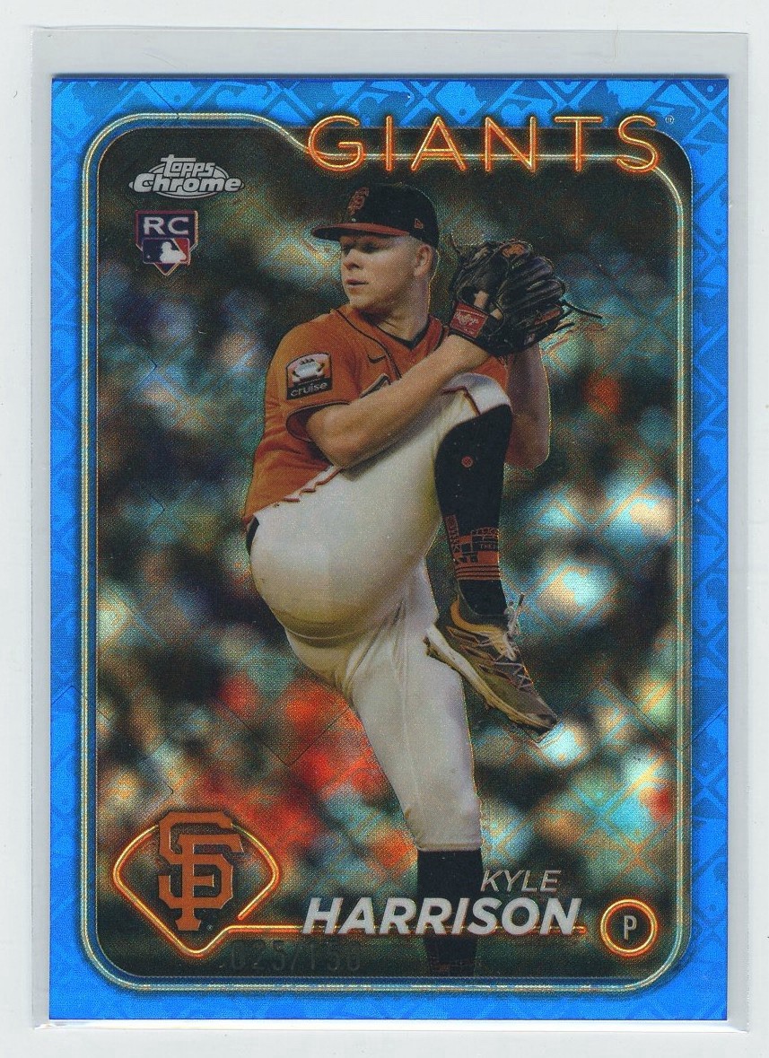 2024 Topps Chrome Logofractor - Kyle Harrison #191 Blue Refractor /150 (RC)