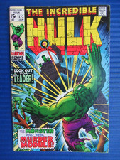 INCREDIBLE HULK # 123 - (FINE) -HULK VS THE LEADER-THE MONSTER & MURDER MODULE