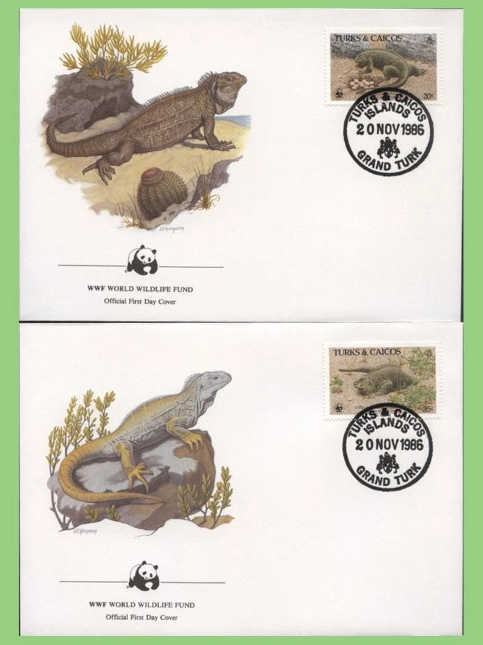 Turks & Caicos 1986 WWF Reptiles set of four First Day Covers - Image 2 of 2