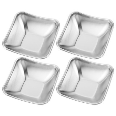  4 Pcs Bbq Dipping Sauce Dish Sushi Soy Divided Bowls Condiment Cups