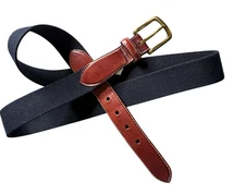 Comfort Waist Belt Men's Belt 48" Navy Blue Leather Tabs USA #288068 1.5" Wide