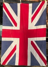Antique Union Jack Flag Stamped "British Made" 46" x 32" - Nice Size - VGC