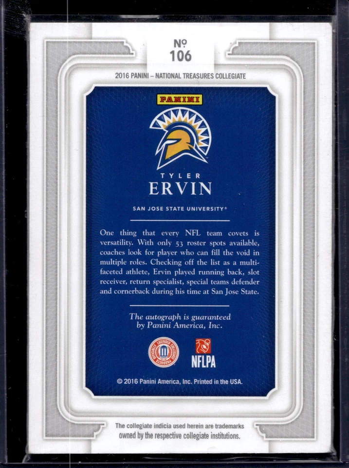 2016 Panini National Treasures Collegiate Tyler Ervin #106 /99 Spartans - Image 2 of 2
