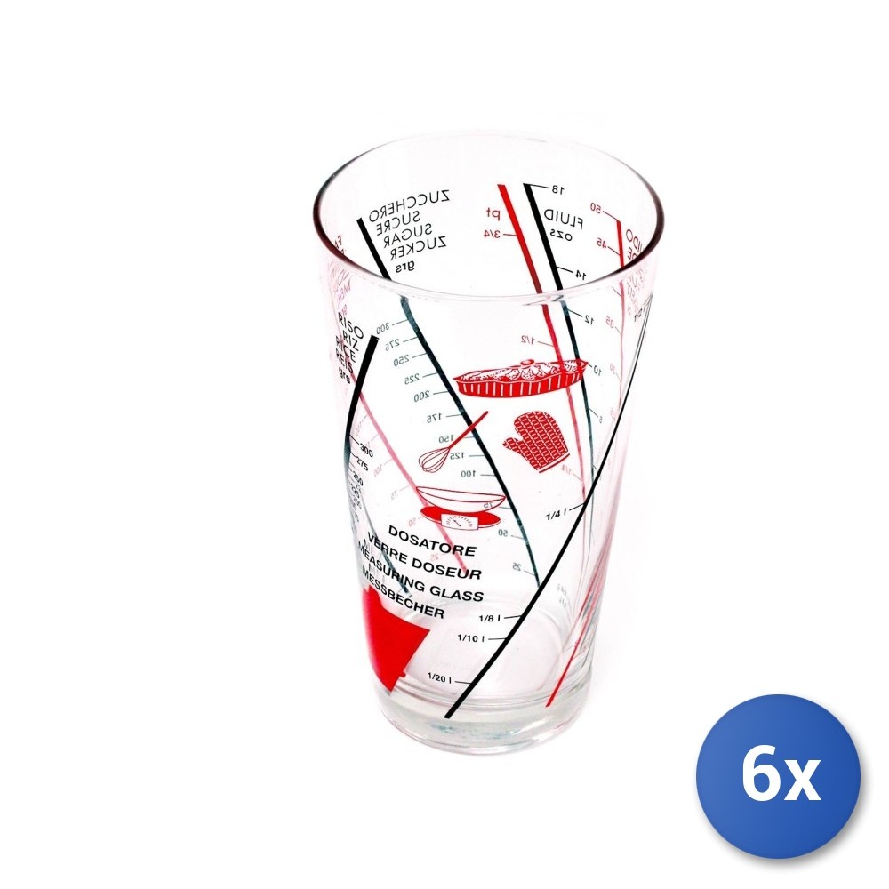 6X Glass Grad Dispensers Sestriere Transparent Pint 9X15X9 Cm Bormioli Rocco