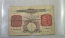 1/1/49 Malaya Straits Settlements $100 P15 Used Example Banknote - Rare!