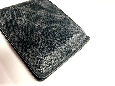 PORTEFEUILLE LOUIS VUITTON LV DAMIER GRAPHITE MULTIPLE CUIR PVC FRANCE 2010 GRIS - Photo 1/4