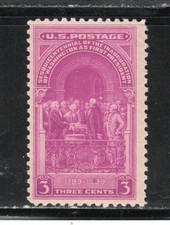 854  * INNAGURATION OF GEORGE WASHINGTON *  U.S. Postage Stamp MNH  