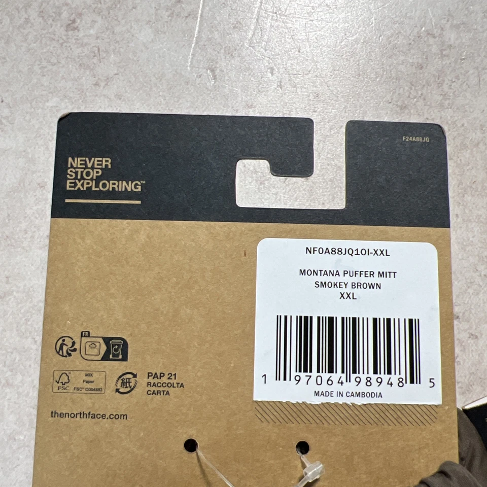 Mitones acolchados The North Face Montana marrón ahumado XXL para hombre $65 Foto 4 de 4