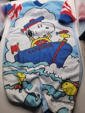 Vintage Snoopy S.S. Peanuts Romper One Piece 1958-1965 Woodstock HTF Boat AOP