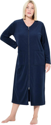 Ulla Popken Damen Große Größen Übergrößen plus Size Bademantel, Frottee, 2-Wege-