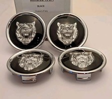 4 x SET JAGUAR ALLOY WHEEL CAPS BLACK SILVER XJS XJ XJ6 X300 X308 XK8  MXD6249CA