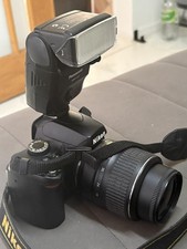 Nikon D60 DSLR Camera AF-S DX 18-55mm VR Lens, Excellent Condition + Extra Flash