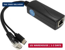 Gigabit Type C PoE Splitter 5V 3A, IEEE 802.3af/at Standard, 10/100/1000Mbps Typ