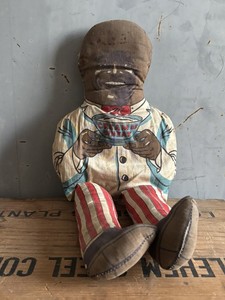 Vintage Cloth Cream Of Wheat Advertising Doll fabric doll, red and blue OLD