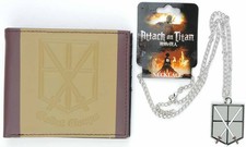 Attack of Titan Trainees Squad wallet and necklace Shield and Swords pendant