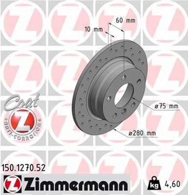 2x Bremsscheibe SPORT Z ZIMMERMANN 150.1270.52 für BMW E46 E36 3er Touring 316