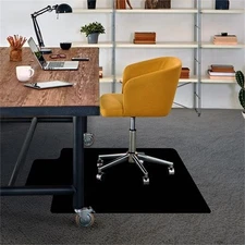 36" x 48" PVC Lipped Chair Mat for Hard Floor in Black