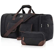 Duffle Bag for Travel, 60L Large Canvas Travel Duffel Bags Overnight Weekend ...