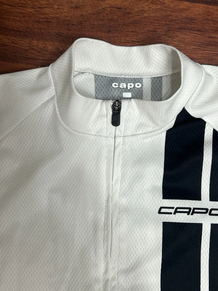 Capo Cycling Jersey Men’s XL White Black Full Zip - Image 3 of 4