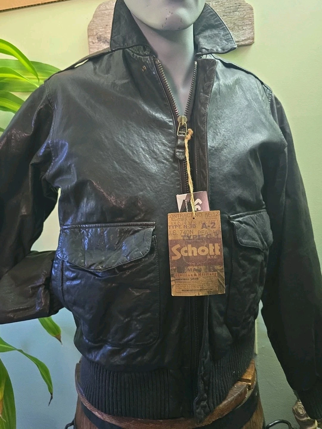 SCHOTT NYC LEATHER NEW  Vintaged JACKET RARE  Brown  w/tags Stunning sz Large  image 20