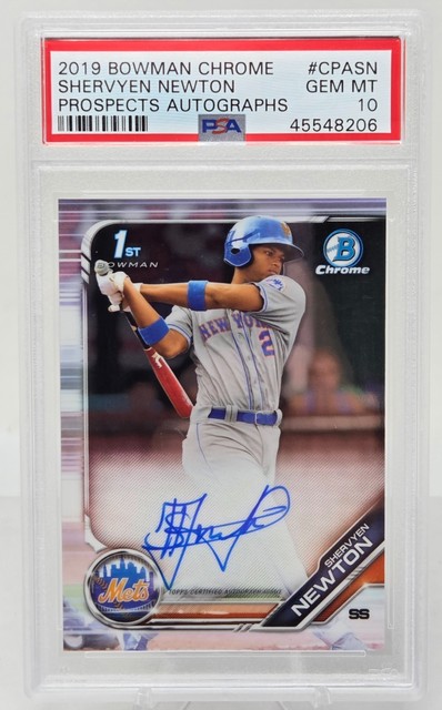 2019 Bowman Chrome Autograph Auto Shervyen Newton RC Card PSA 10 GEM MINT