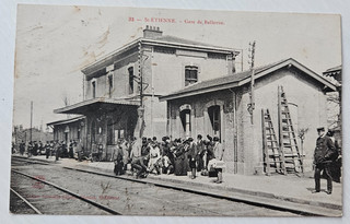 FRANCE CARTE POSTALE DE ST ETIENNE GARE DE BELLEVUE 1904.