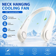 Neck Fan Hands Free Bladeless Cooling Fans USB Rechargeable Portable Hanging