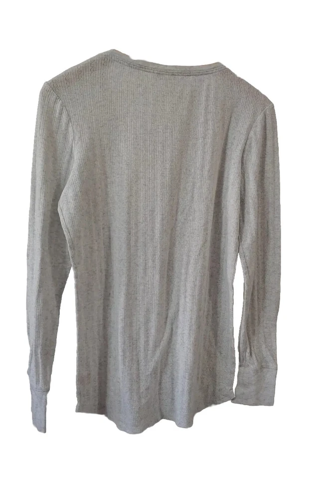 Victoria's Secret Base Layer Shirt Womens XL Gray Long Sleeve Pullover V-Neck - Image 3 of 4
