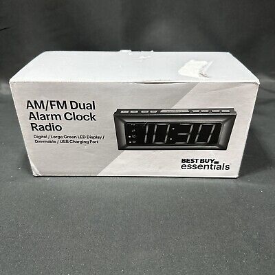 Best Buy Essentials BE-CLOPP3 Digital AM/FM Dual Alarm Clock - Black - Open  Box