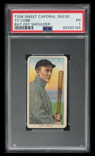 1909-11 T206 Ty Cobb Bat Off Shoulder PSA 1 SWEET CAPORAL  350/30