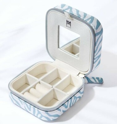 MILLY Animal Print Zip Around Traveling Jewelry Case Box 