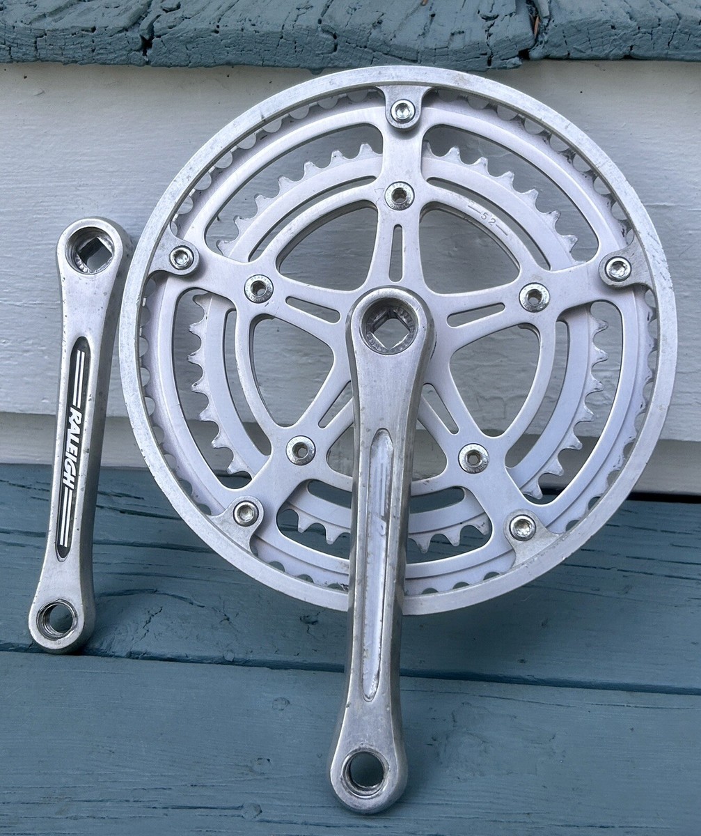 Vintage Raleigh Crankset 165 SR Apex Sakae 1970s Bike Mixte