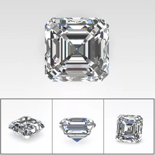 Loose lab Grown CVD Diamond 4.5X4.5 MM Asscher D Color IF Clarity Certified - Picture 4 of 5