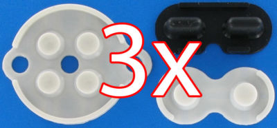 3 X Tastengummi / Gummi Pads / Rubber / Reparatur Set für Nintendo NES