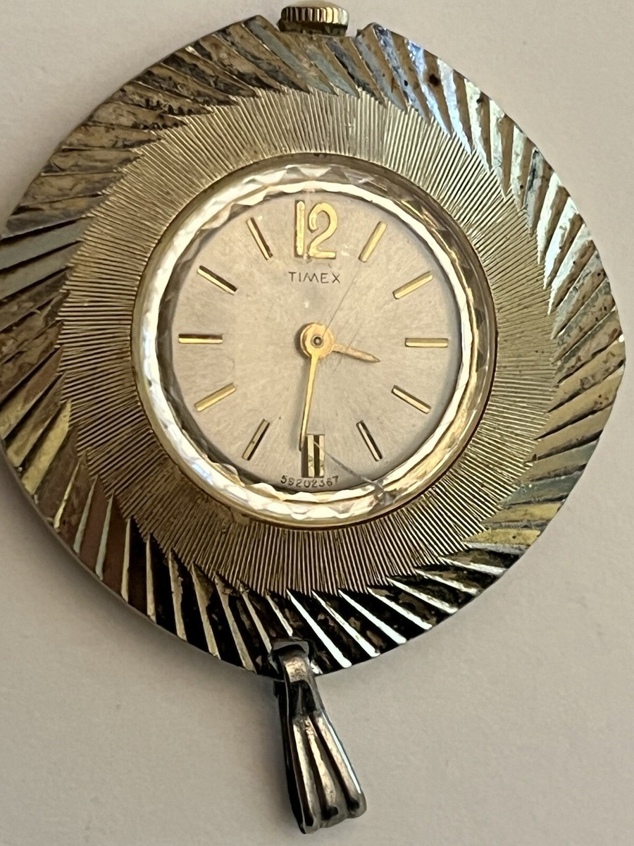 Vintage Timex Pendant Necklace Watch Women Gold Tone Manual  display picture 1
