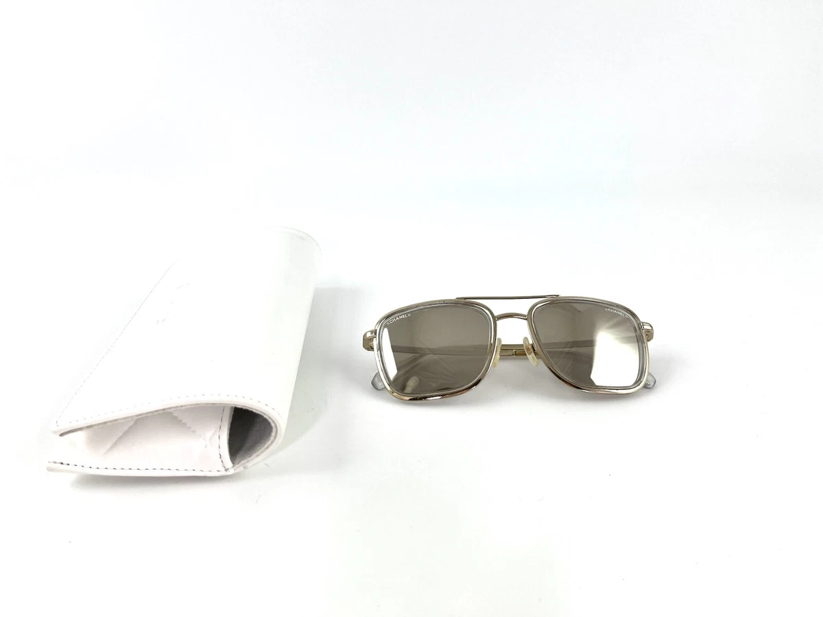 Authentic CHANEL Aviator Mirrored 4241 Gold CC Sunglasses