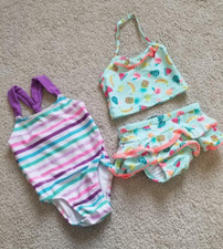 Toddler Girls' Swimsuit Lot   Size 18M   One-Piece  Two-Piece Swimwear