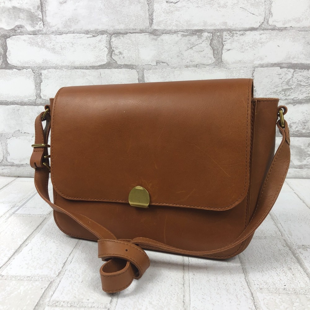 MADEWELL $138 The Abroad Shoulder Bag Burnished Carmel Leather L4913 NEW